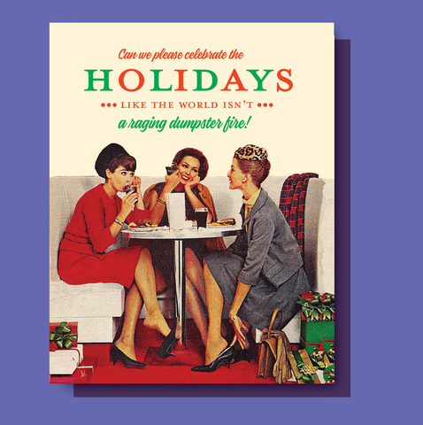 Offensive+Delightful Dumpster Fire Holidays Greeting Card