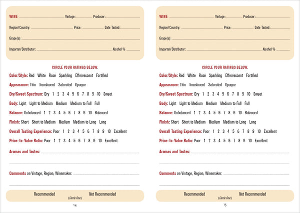 Peter Pauper Press Wine Tasting Journal