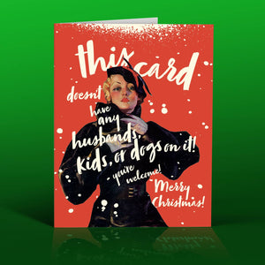 Offensive+Delightful No Husbands Christmas Card