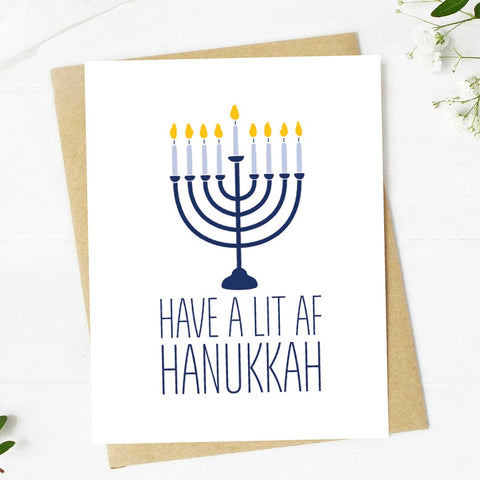 Big Moods Have a Lit AF Hanukkah Greeting Card
