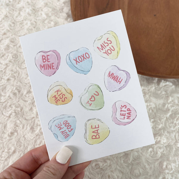 Big Moods Candy Heart Lovers Card