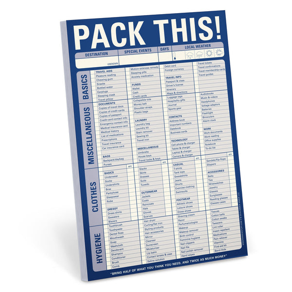 Knock Knock Pack This! Notepad