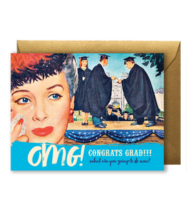 Offensive+Delightful Grad OMG Greeting Card