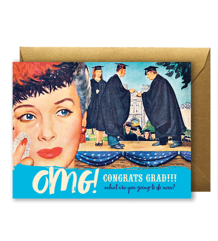 Offensive+Delightful Grad OMG Greeting Card