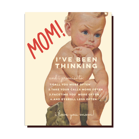 Offensive+Delightful Mom Thinker Greeting Card