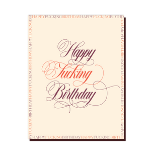 Offensive+Delightful Classic F Birthday Card