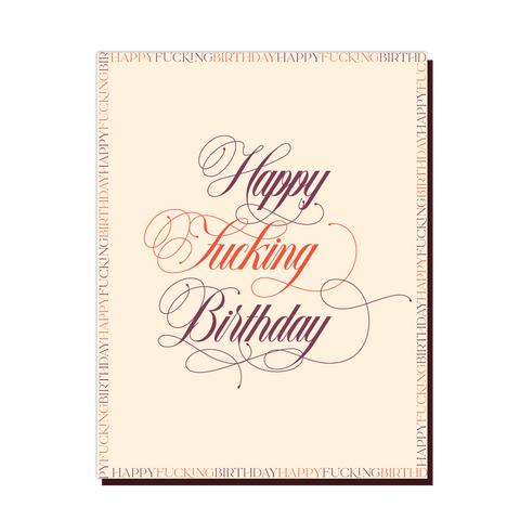 Offensive+Delightful Classic F Birthday Card