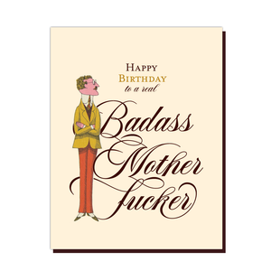 Offensive+Delightful Badass Guy Birthday Card
