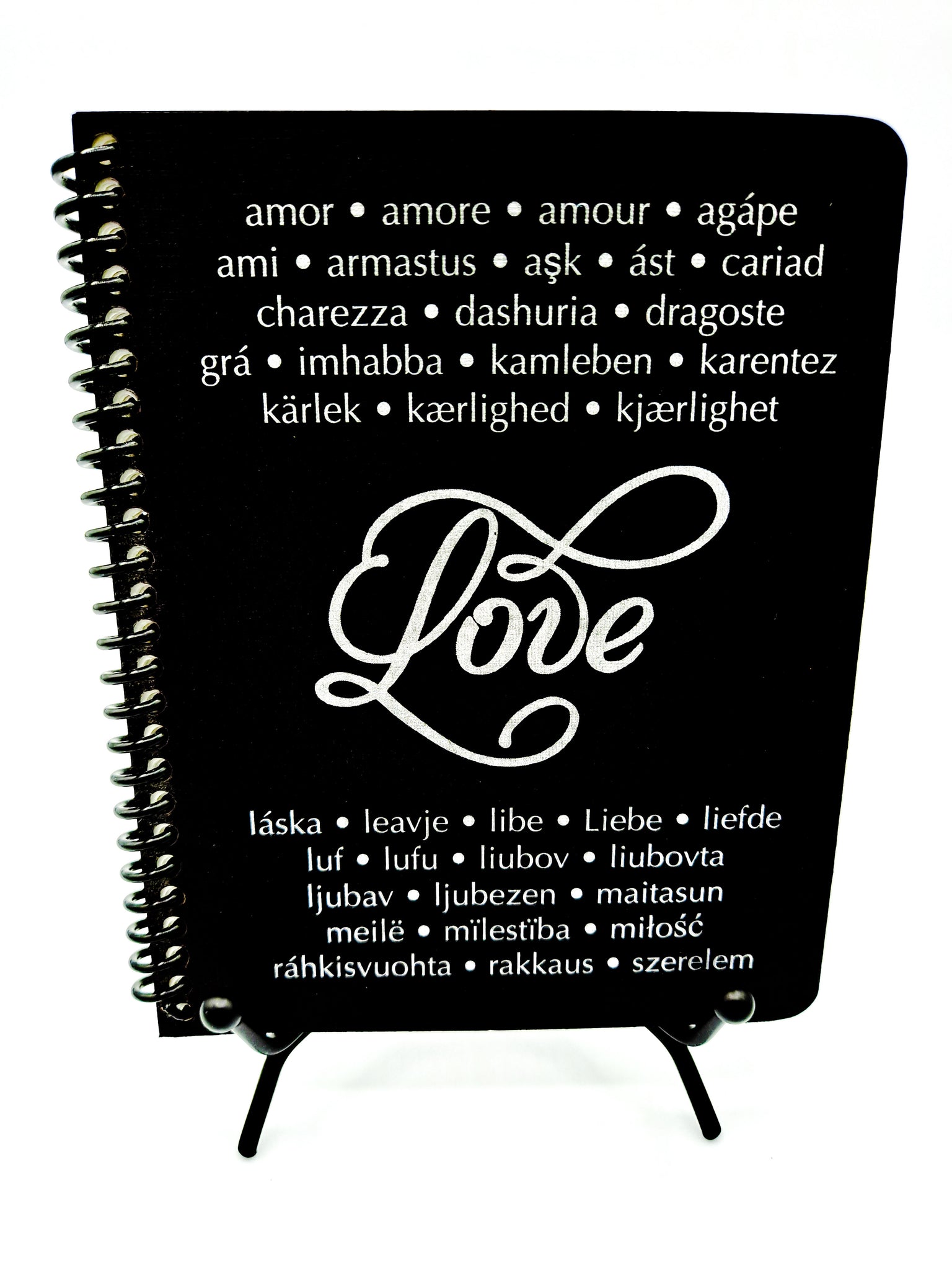 Ars Antigua by The Drexler Collection - "The Word" Themed Spiral Notebook (Love, S*x, Friends, Money)