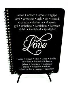 Ars Antigua by The Drexler Collection - "The Word" Themed Spiral Notebook (Love, S*x, Friends, Money)