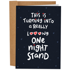 Sleazy Greetings Looong One Night Stand Greeting Card