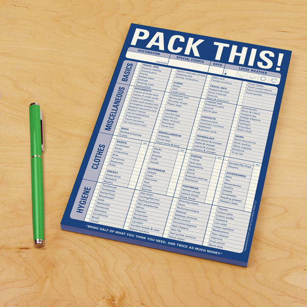 Knock Knock Pack This! Notepad